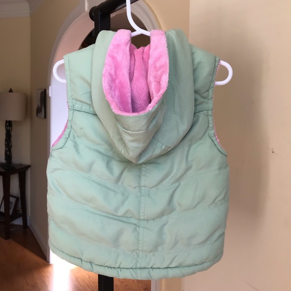 aesthetic girl 2 girl team divine club matcha & baby pink vest coat - Picture 2 of 10